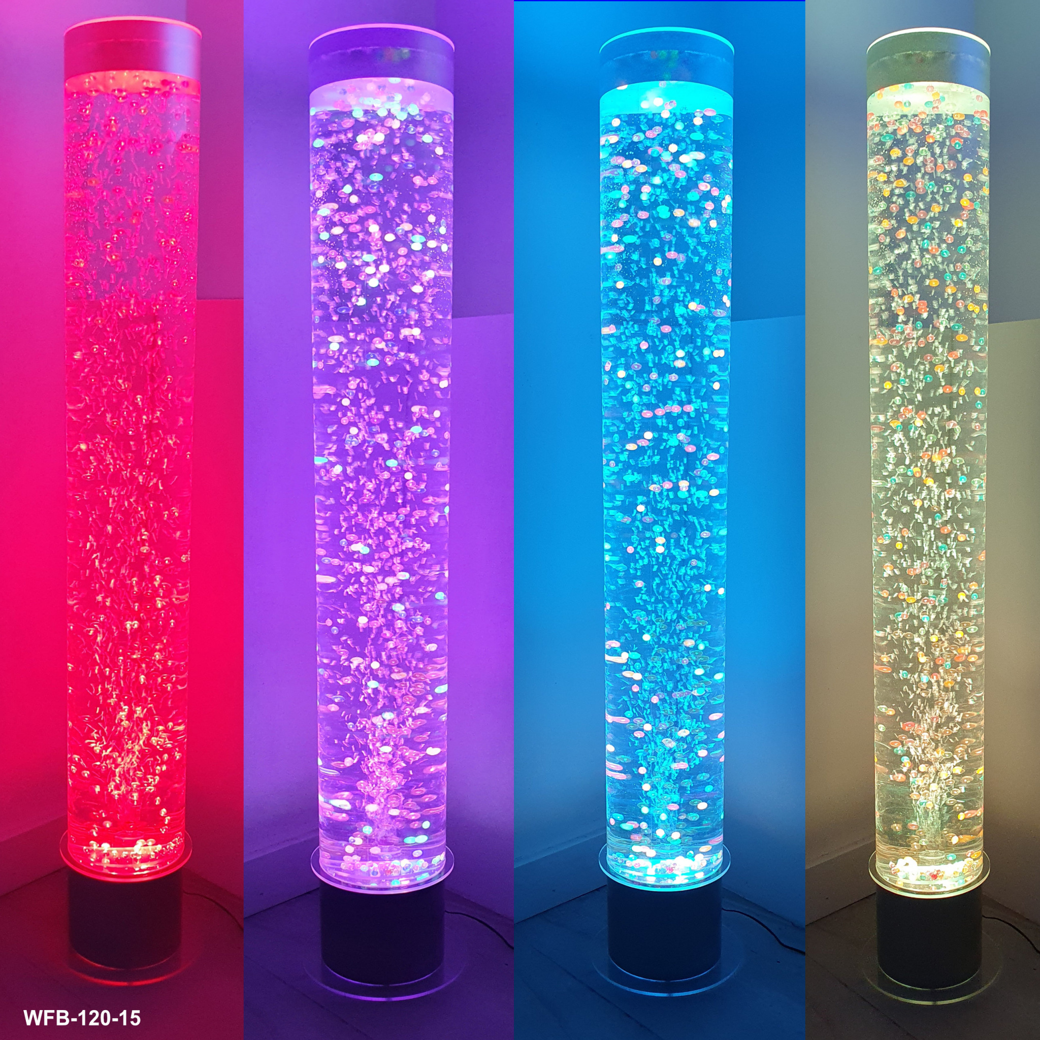 Bubble Tube Column Water Feature 120cm High LED Sensory LUPONDS